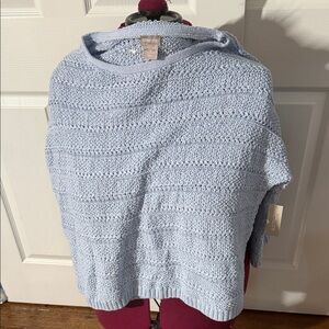 Chico's Soft Blue Cowl Neck Sweater